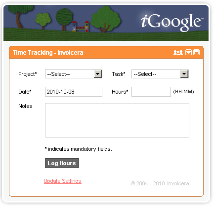 iGoogle Time Tracking Gadget