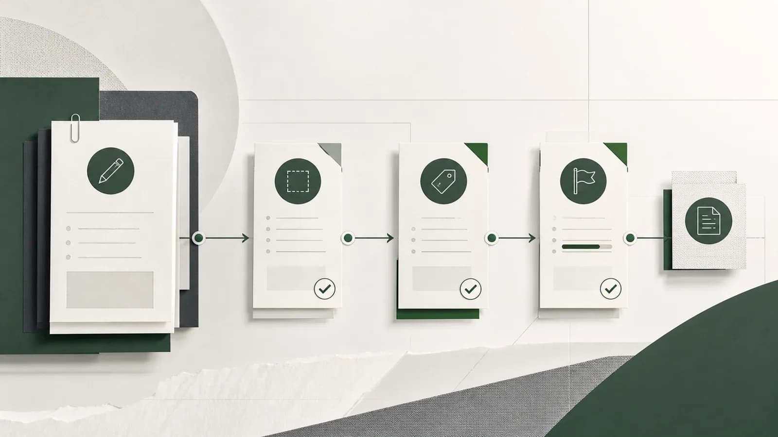 A project change request moving through scope approval, price approval and invoice readiness