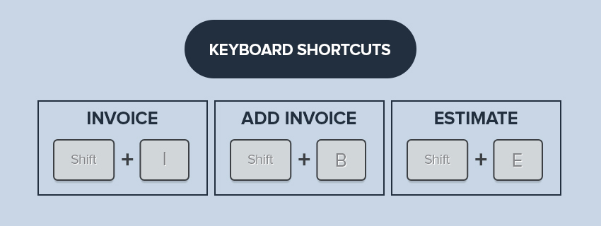 keyboard shortcut invoice