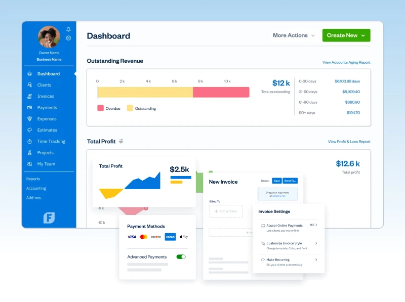 FreshBooks Dashboard