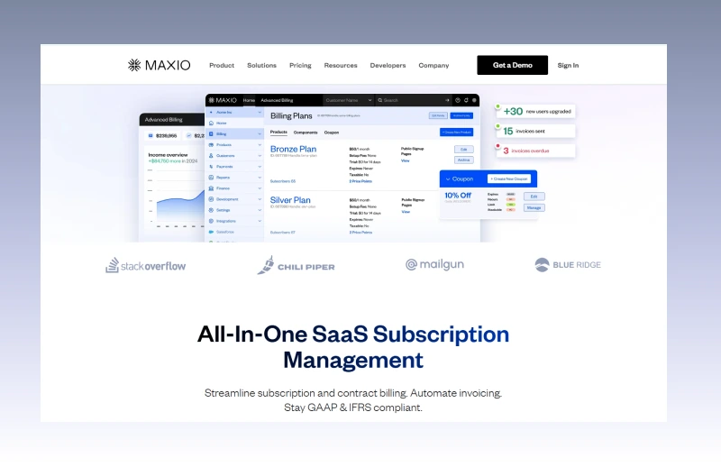 Maxio dashboard