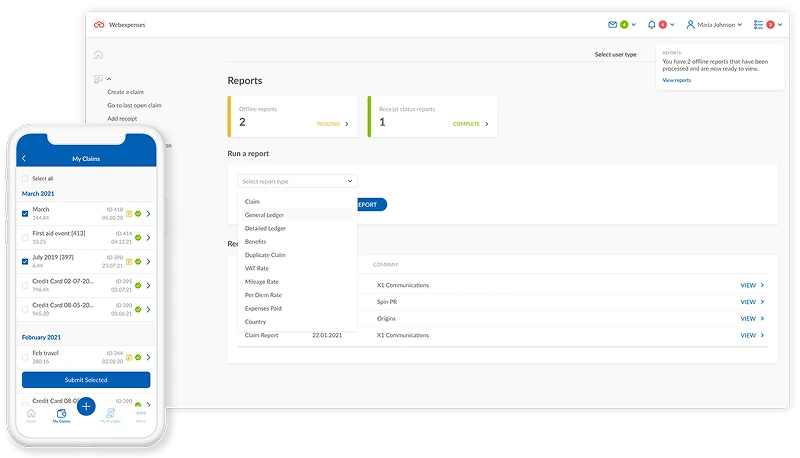Webexpenses dashboard