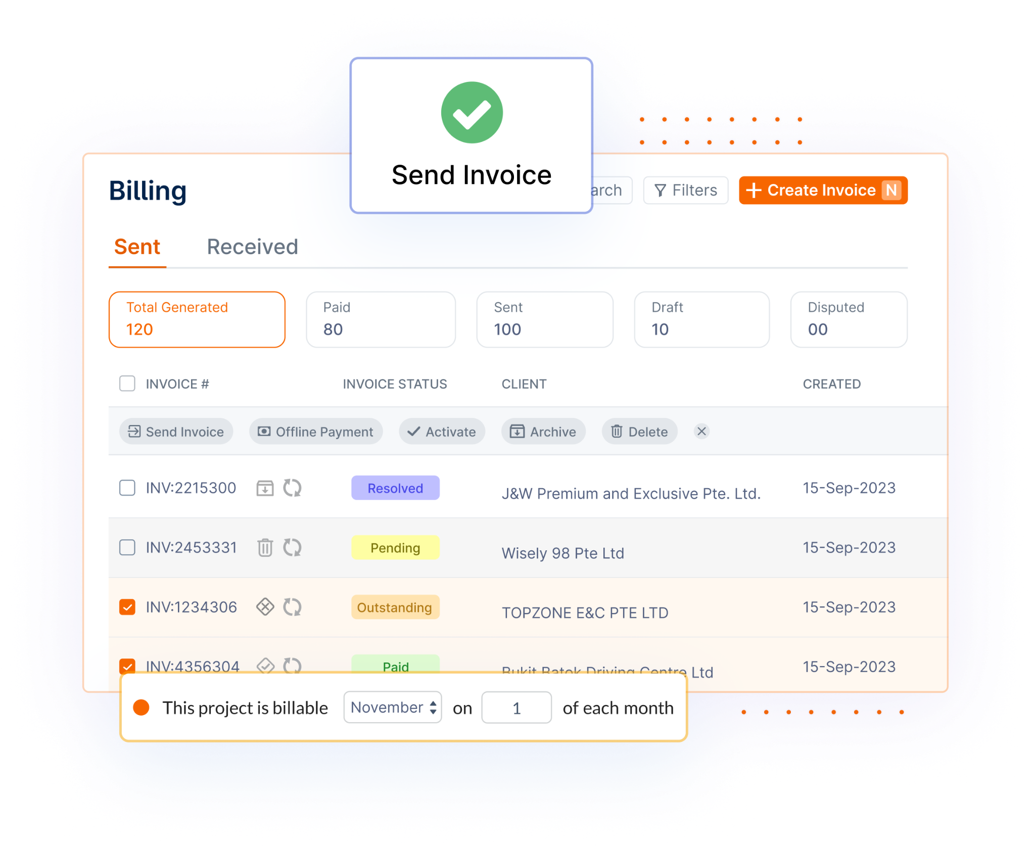 billing - send invoice