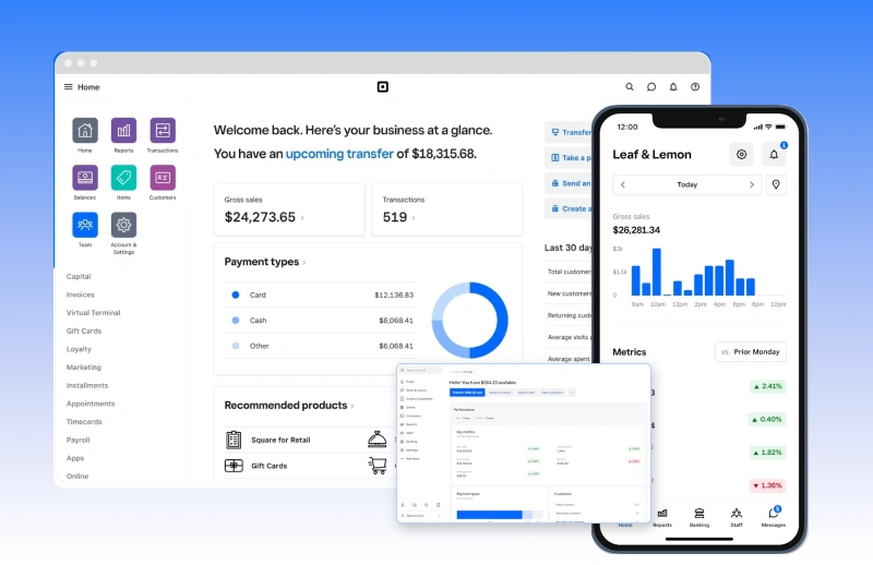 Square dashboard