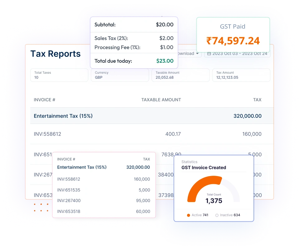 GST Billing dashboard