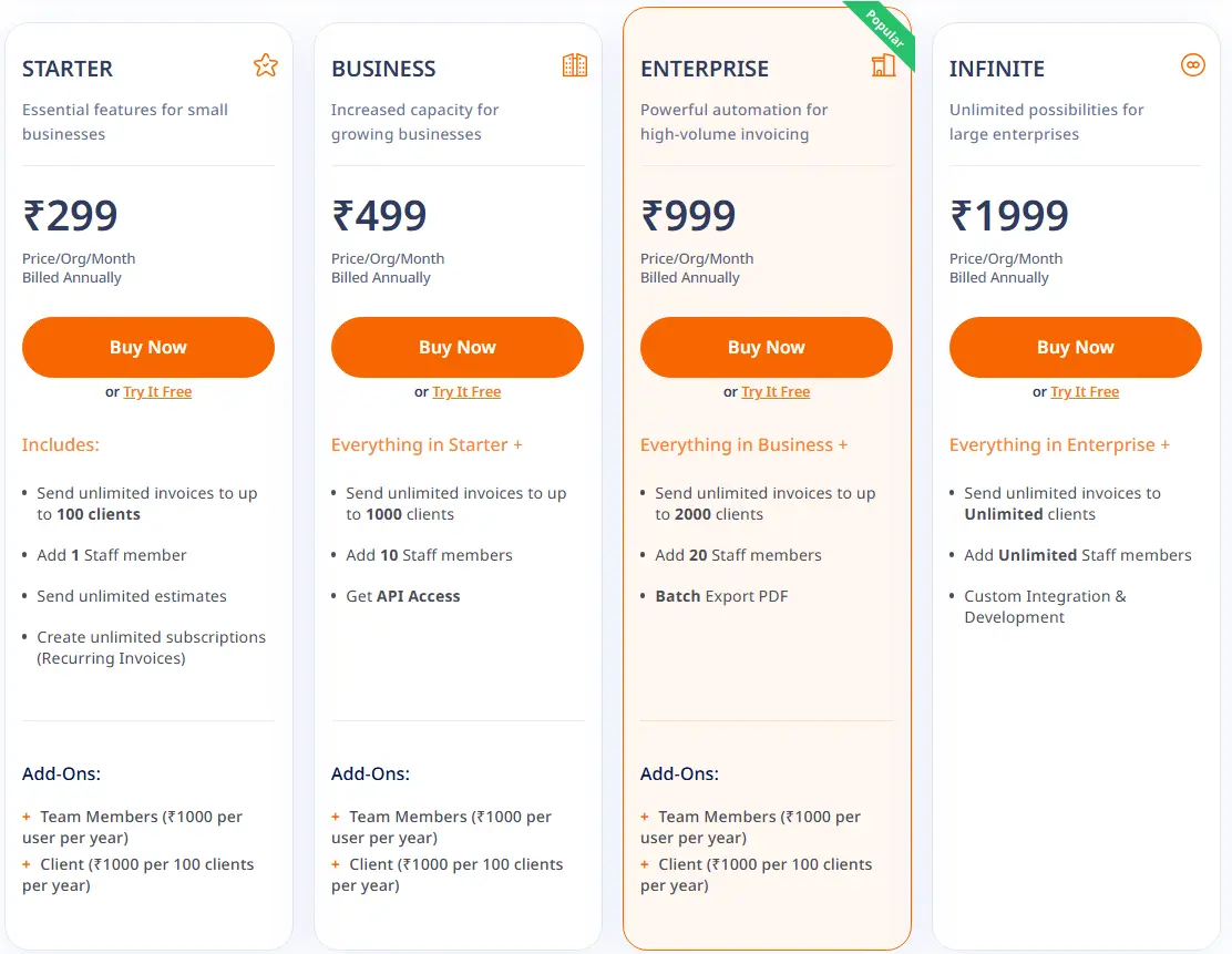 invoicera pricing