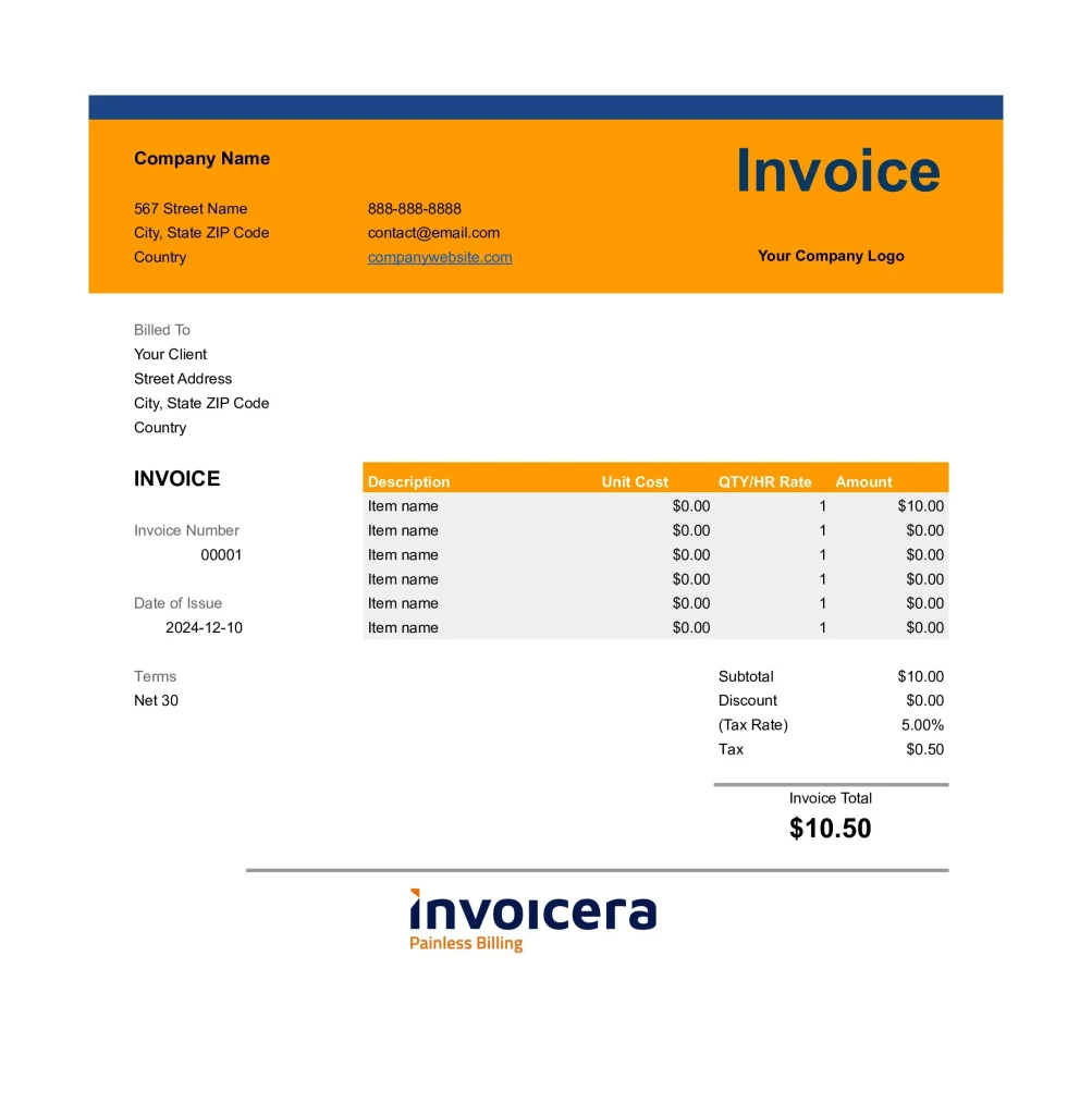 Package-Based Invoices- Invoicera - Sheet1