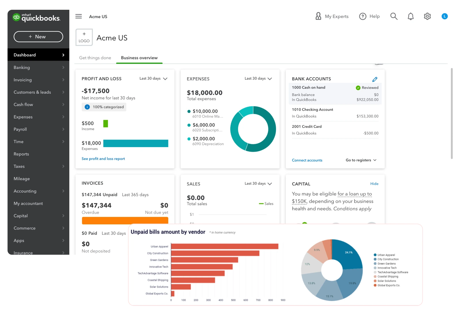 Quickbooks Dashboard