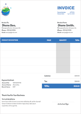 Invoice Template Customization