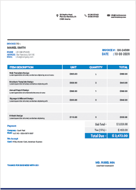 Generate Custom Invoices