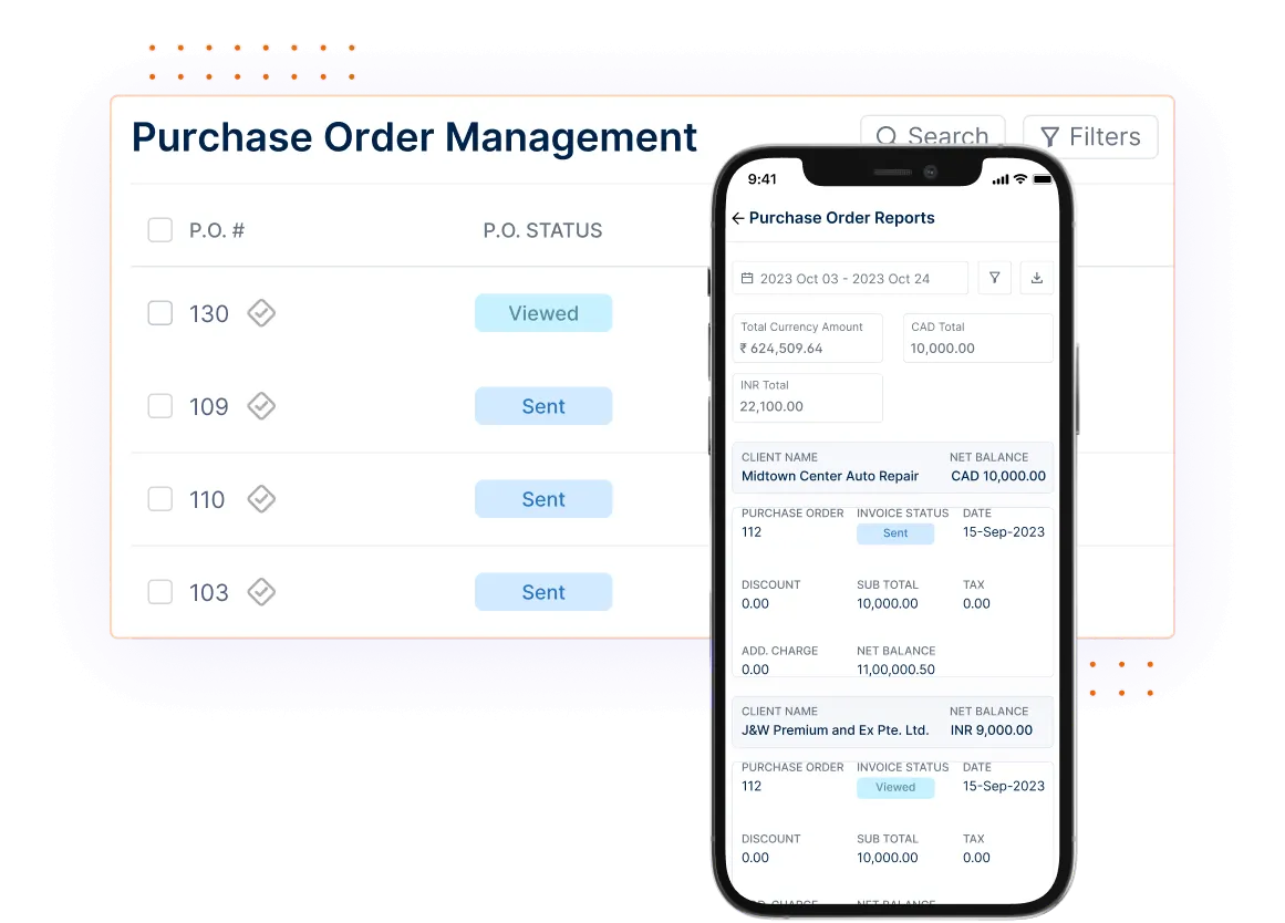 Comprehensive Purchase Order Management With The Invoice And Estimate Software.