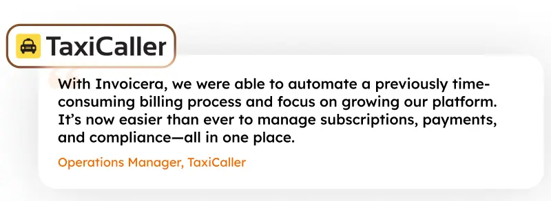 TaxiCaller Testimonial for Invoicera