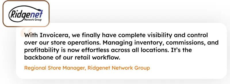 Ridgenet Testimonial for Invoicera